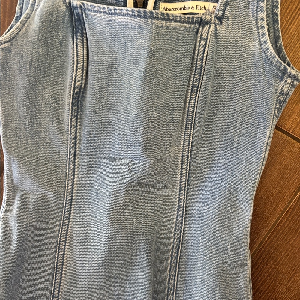 Abercrombie & Fitch Light Blue Denim Midi Dress - Picture 2 of 4
